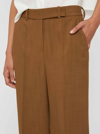 Pantalon ample en toile de viscose - Havane