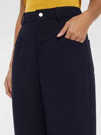 Pantalon carotte en maille Milano - Marine