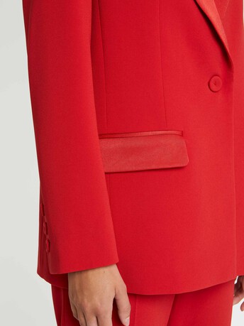 Boxy crepe jacket - Hibiscus