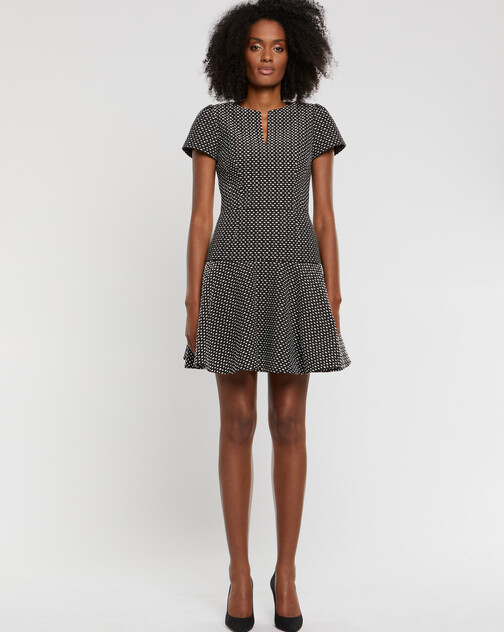 Cropped polka-dot jacquard jacket