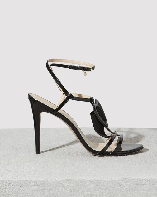 Patent-leather sandals