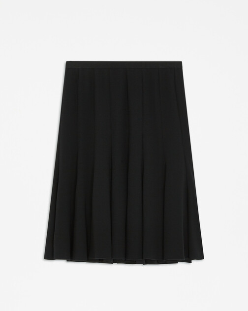 Satin-back crepe skirt