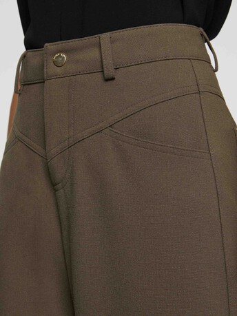 Pantalon carotte en maille Milano - Kaki