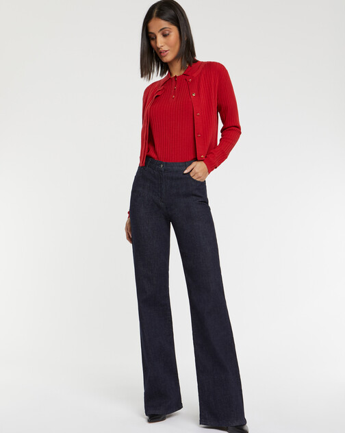 Cardigan en laine en maille côtelée