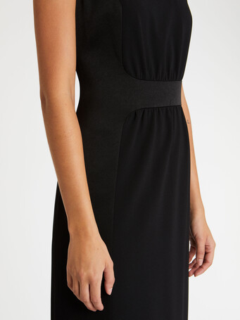 Robe longue de cérémonie en crêpe de satin - Noir