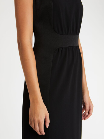 Robe longue de cérémonie en crêpe de satin - Noir
