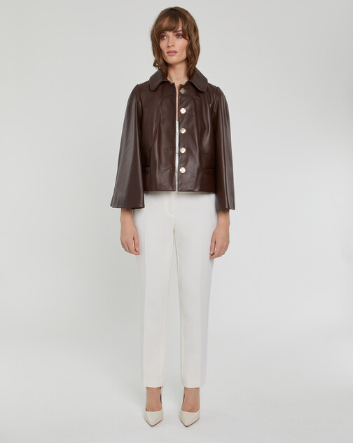 Veste courte en cuir d'agneau