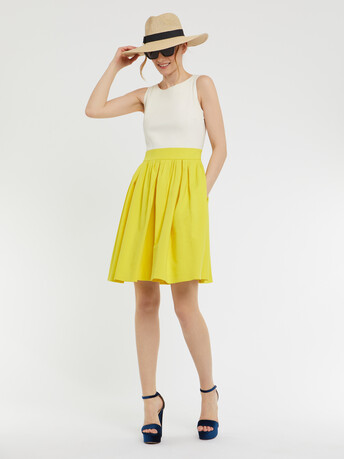 Robe trompe-l'œil en jacquard plumetis - Soleil