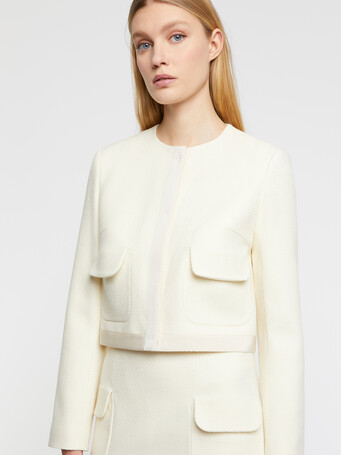 Veste courte en laine - Ecru