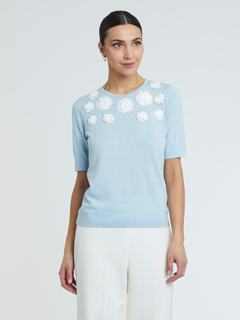 KNITTED SWEATER - Sky blue