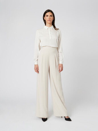 Stretch-charmeuse top - Off white