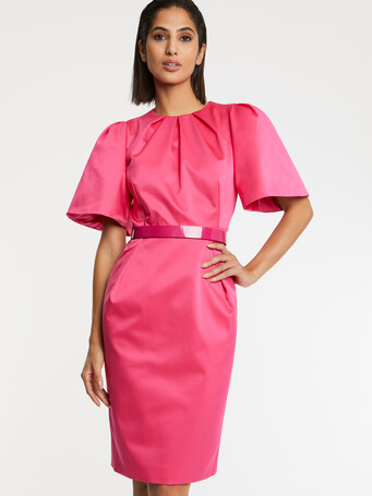WOVEN DRESS - Rose shocking