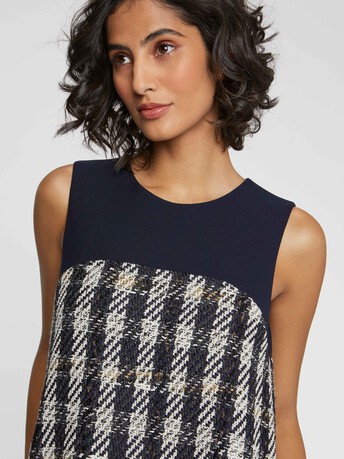 Houndstooth A-line dress - Noir / blanc casse