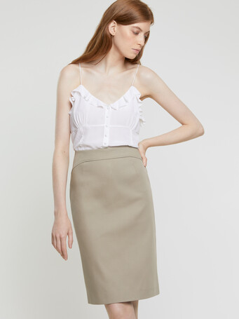 Jupe en coton couture - Taupe