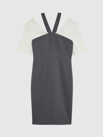 ROBE - Carbone / blanc casse