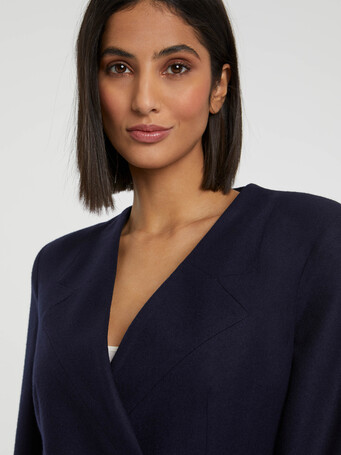 Veste croisée en laine - Marine