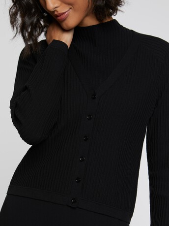 KNITTED CARDIGAN - Noir