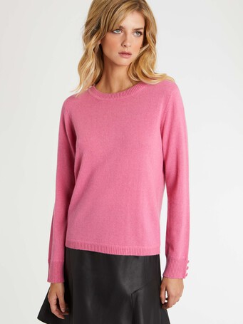 Pull en cachemire ouverture dos - Bubble gum
