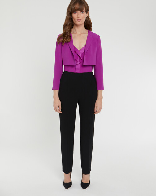 Veste boléro en crêpe envers satin