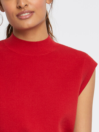 Sleeveless viscose sweater - Hibiscus/ ecorce