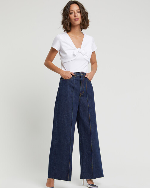 Stretch-cotton jersey top