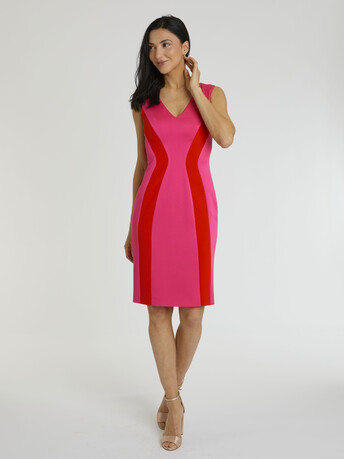 WOVEN DRESS - Rose shocking