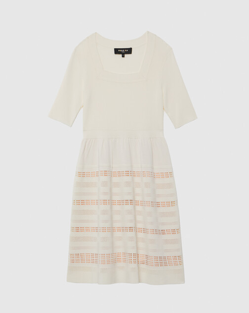 Robe patineuse en maille ajourée