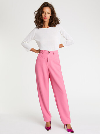 Pull ajouré en laine mérinos - Blanc casse