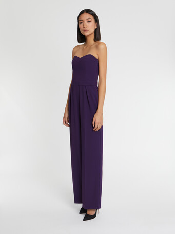 Combinaison bustier en crêpe envers satin - Violet
