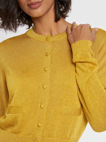 Cardigan en maille lurex - Ocre