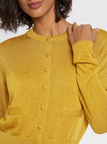 Lurex knit cardigan - Ocre