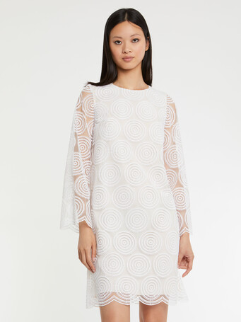 Robe en tulle brodé - Blanc casse