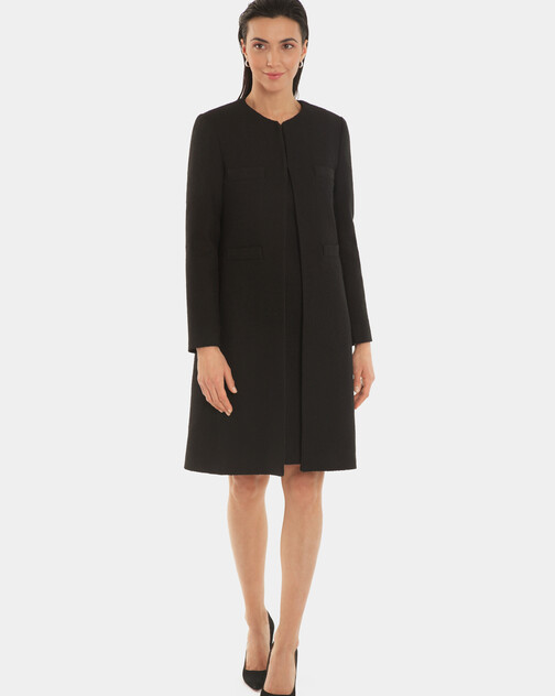 Manteau mi-long en coton crêpé