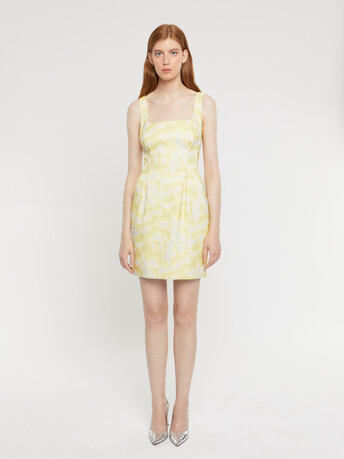 Strappy jacquard mini dress - Neon