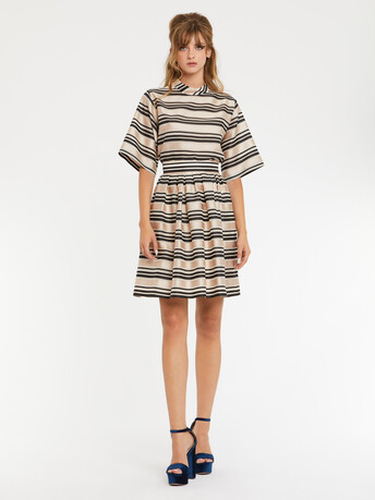 Blouse à rayures bayadères - Nougat/noir