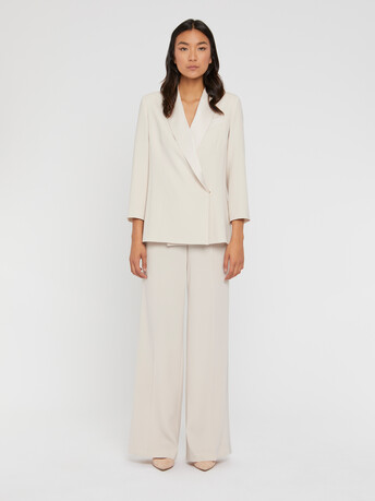Pantalon ample en crêpe envers satin - Coquille
