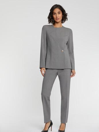 Veste de tailleur en laine fine - Gris